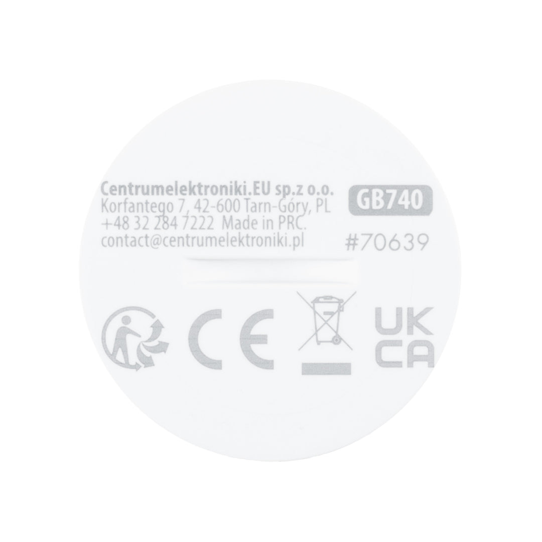Sensore di movimento wireless Zigbee Tuya GreenBlue, Android/iOS, CR2450 DC 3,0 V, angolo di rilevamento 120° / fino a 8 m, GB740