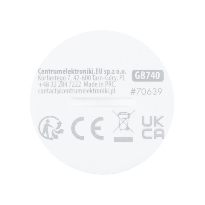 Sensore di movimento wireless Zigbee Tuya GreenBlue, Android/iOS, CR2450 DC 3,0 V, angolo di rilevamento 120° / fino a 8 m, GB740