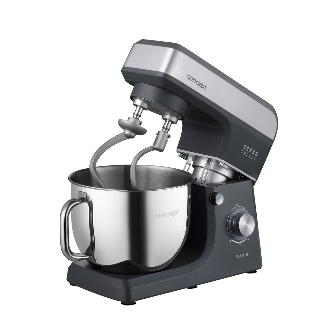 Robot da cucina planetario Concept Dough Expert, potenza 1900 W, doppio gancio, funzione di riscaldamento della ciotola, 6 velocità diverse, RM6010