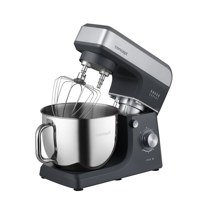 Robot da cucina planetario Concept Dough Expert, potenza 1900 W, doppio gancio, funzione di riscaldamento della ciotola, 6 velocità diverse, RM6010