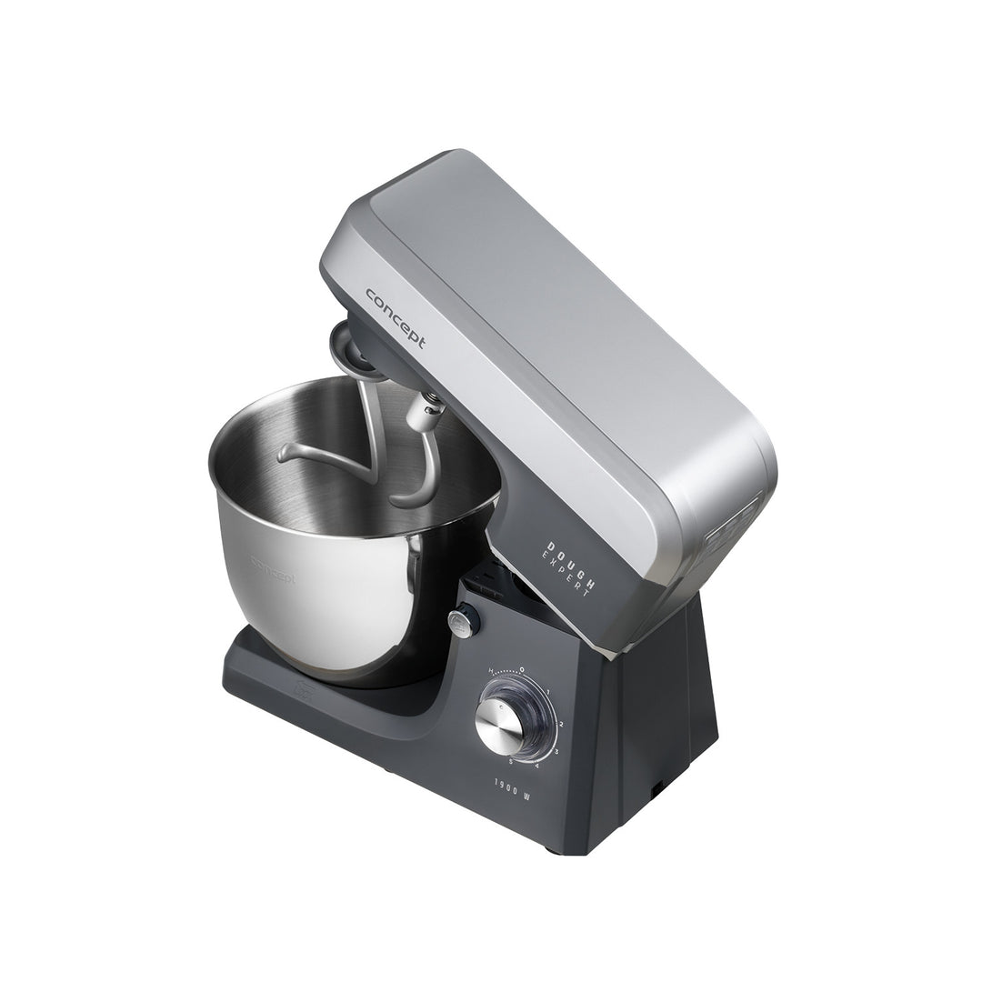 Robot da cucina planetario Concept Dough Expert, potenza 1900 W, doppio gancio, funzione di riscaldamento della ciotola, 6 velocità diverse, RM6010