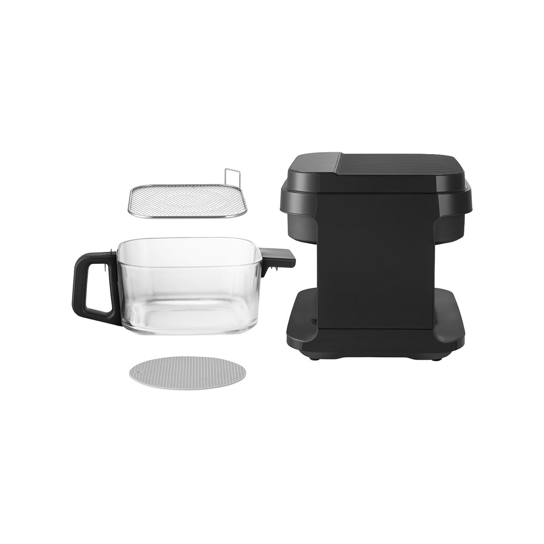 Friggitrice senza olio Concept Glass&Fast, capacità 5,5 L, 7 programmi, display LED touchscreen, modalità di frittura salutare, contenitore in vetro, FR5500