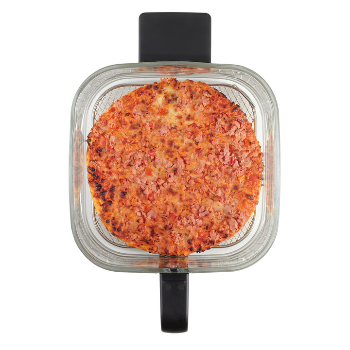 Friggitrice senza olio Concept Glass&Fast, capacità 5,5 L, 7 programmi, display LED touchscreen, modalità di frittura salutare, contenitore in vetro, FR5500