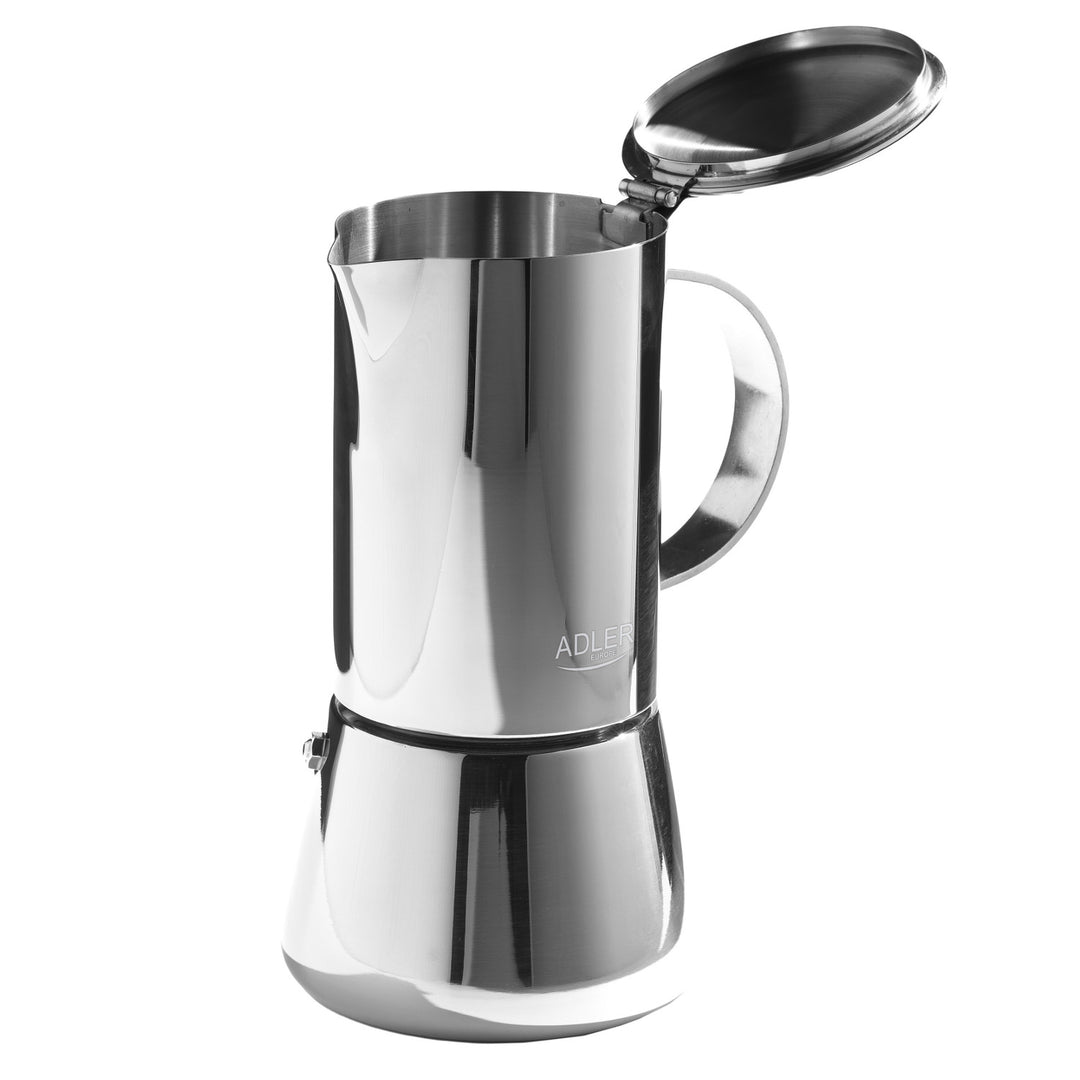 Caffettiera Adler, macchina per caffè espresso, capacità 620 ml, colore argento acciaio, AD 4417