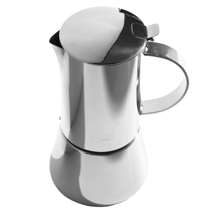 Caffettiera Adler, macchina per caffè espresso, capacità 620 ml, colore argento acciaio, AD 4417