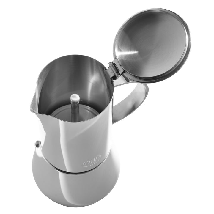 Caffettiera Adler, macchina per caffè espresso, capacità 620 ml, colore argento acciaio, AD 4417