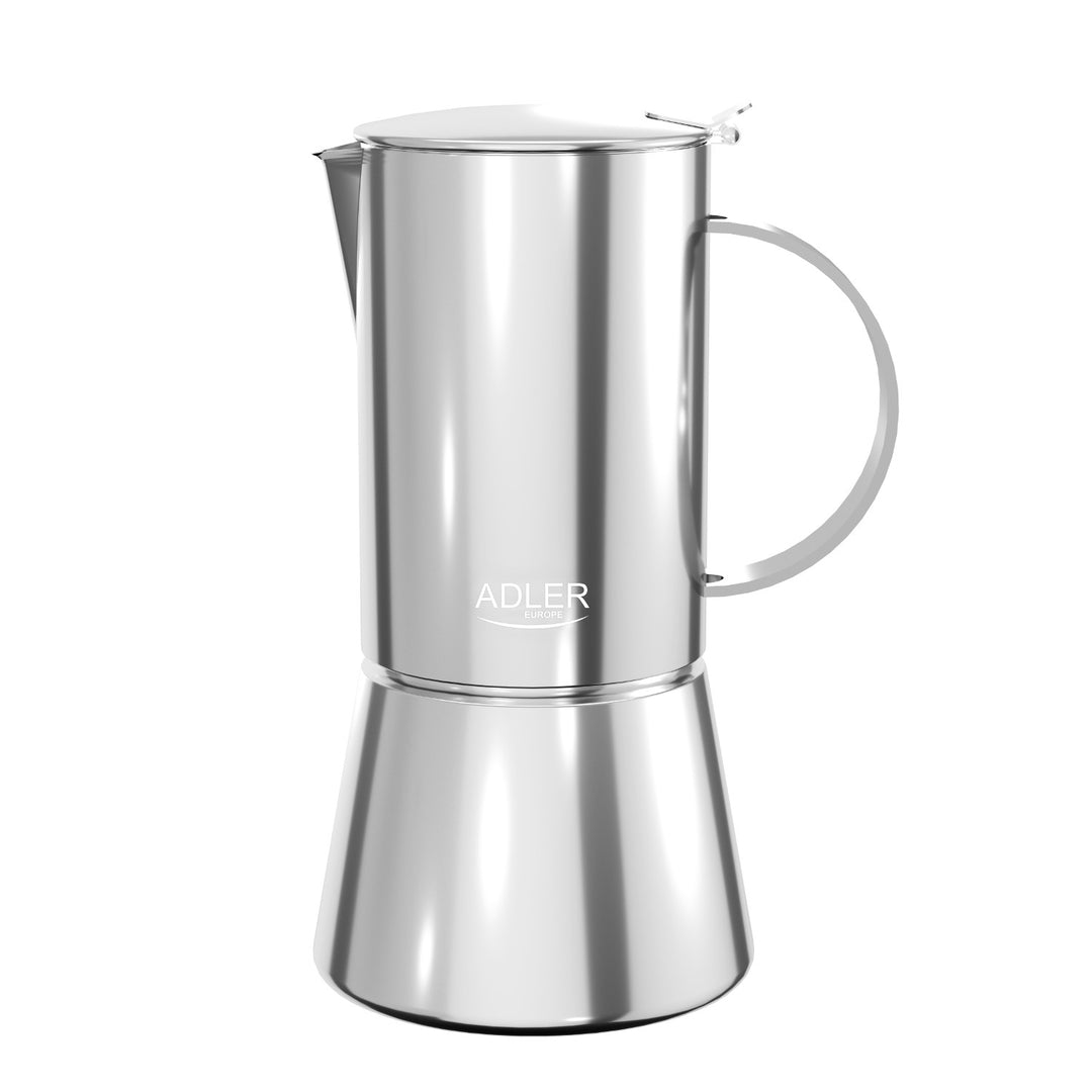 Caffettiera Adler, macchina per caffè espresso, capacità 620 ml, colore argento acciaio, AD 4417