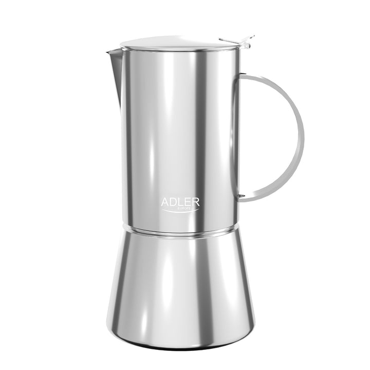 Caffettiera Adler, macchina per caffè espresso, capacità 620 ml, colore argento acciaio, AD 4417