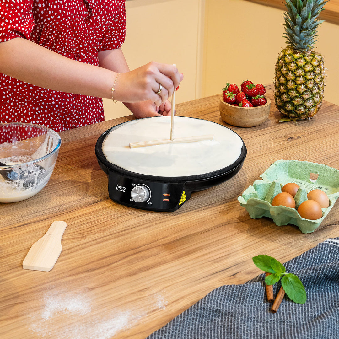 Frittelliera Teesa, padella elettrica per frittelle, diametro della piastra 30 cm, potenza 1200 W, TSA3235