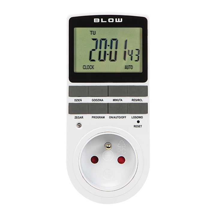 Programmatore timer digitale Blow, display LCD, precisione +/- 1 minuto al mese, 16 diverse combinazioni di funzionamento, 72-016#