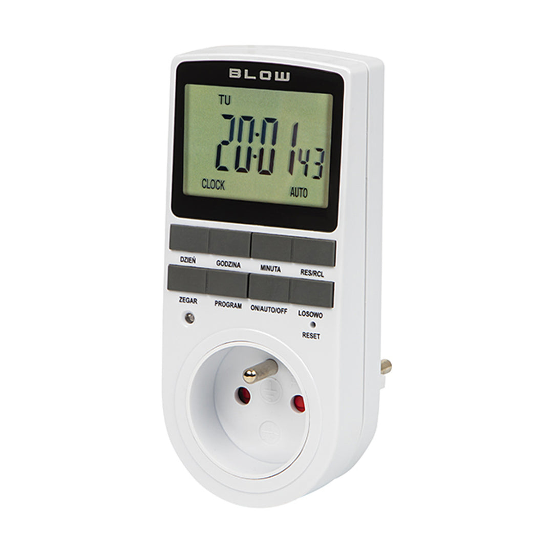 Programmatore timer digitale Blow, display LCD, precisione +/- 1 minuto al mese, 16 diverse combinazioni di funzionamento, 72-016#