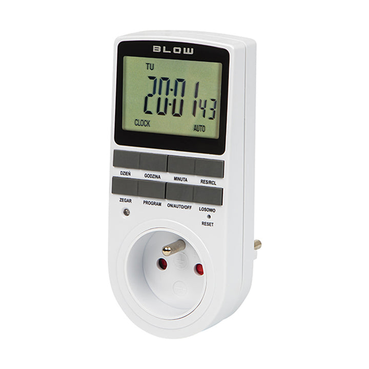 Programmatore timer digitale Blow, display LCD, precisione +/- 1 minuto al mese, 16 diverse combinazioni di funzionamento, 72-016#