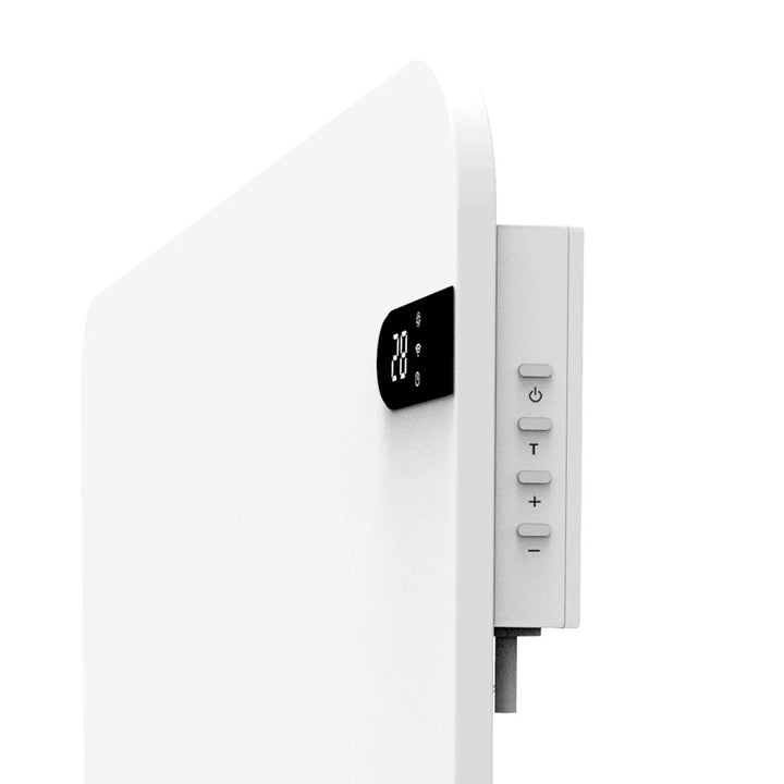 Riscaldatore elettrico Cronos, colore bianco, potenza 450 W, riscaldamento di ambienti fino a 14 m², termostato integrato, comando a distanza, funzione di rilevamento finestra aperta, piedini inclusi, WFH-450TW