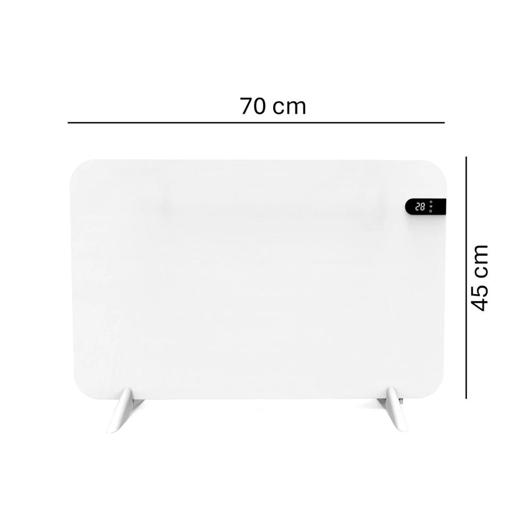 Riscaldatore elettrico Cronos, colore bianco, potenza 450 W, riscaldamento di ambienti fino a 14 m², termostato integrato, comando a distanza, funzione di rilevamento finestra aperta, piedini inclusi, WFH-450TW