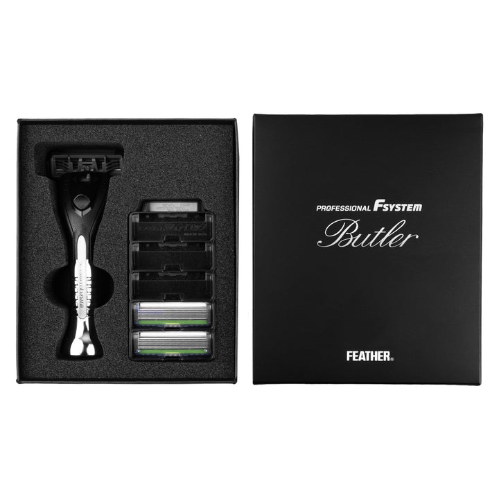 Rasoio a lama intercambiabile Feather Butler PF-BT, 3 ricariche