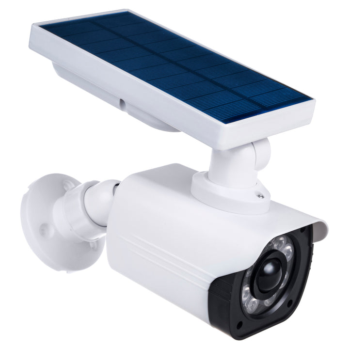 Falsa telecamera solare, LED lampeggiante, sensore di movimento, illuminazione a LED, adesivo gratuito, SOL1800S, 2 pezzi