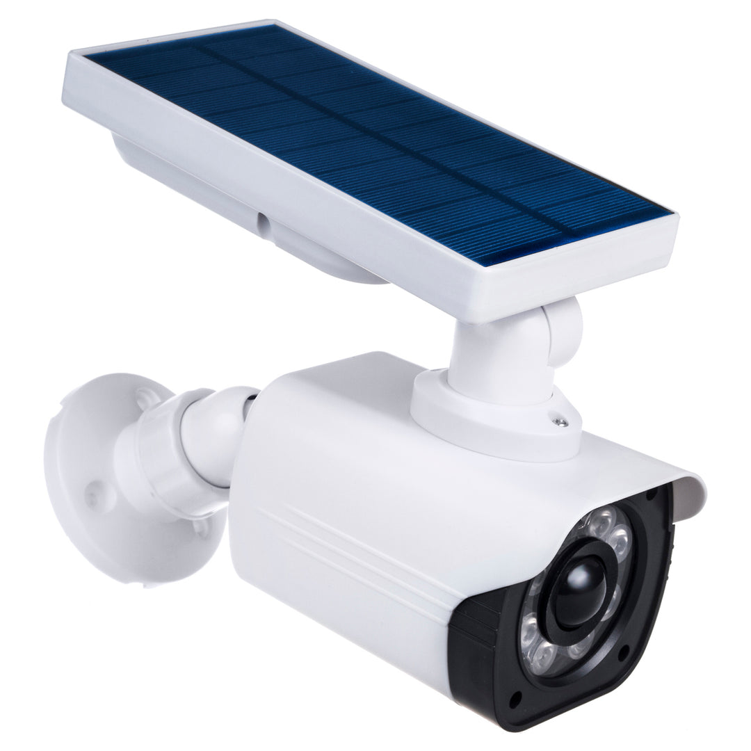 Falsa telecamera solare, LED lampeggiante, sensore di movimento, illuminazione a LED, adesivo gratuito, SOL1800S, 4 pezzi