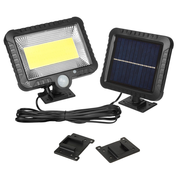 Proiettore solare a LED con sensore di movimento Maclean, IP44, 5W, 400lm, 6000K, batteria al litio 1300 mAh, 5,5V DC MCE438, 2 pezzi