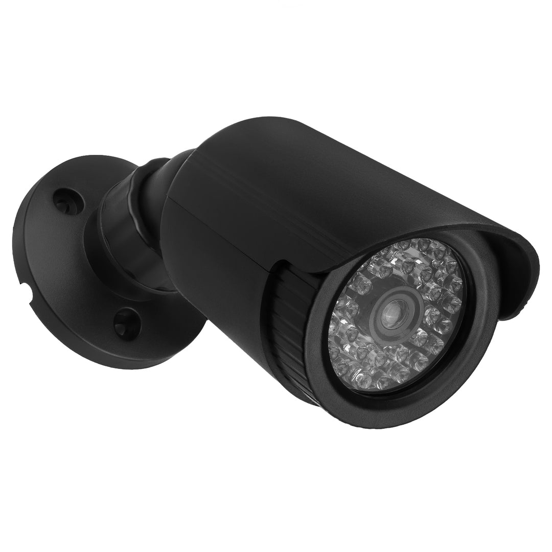 Set di due telecamere tubolari finte, LED IR, nere, alimentazione 2xAA (incluse), ABS, IR1800 BT