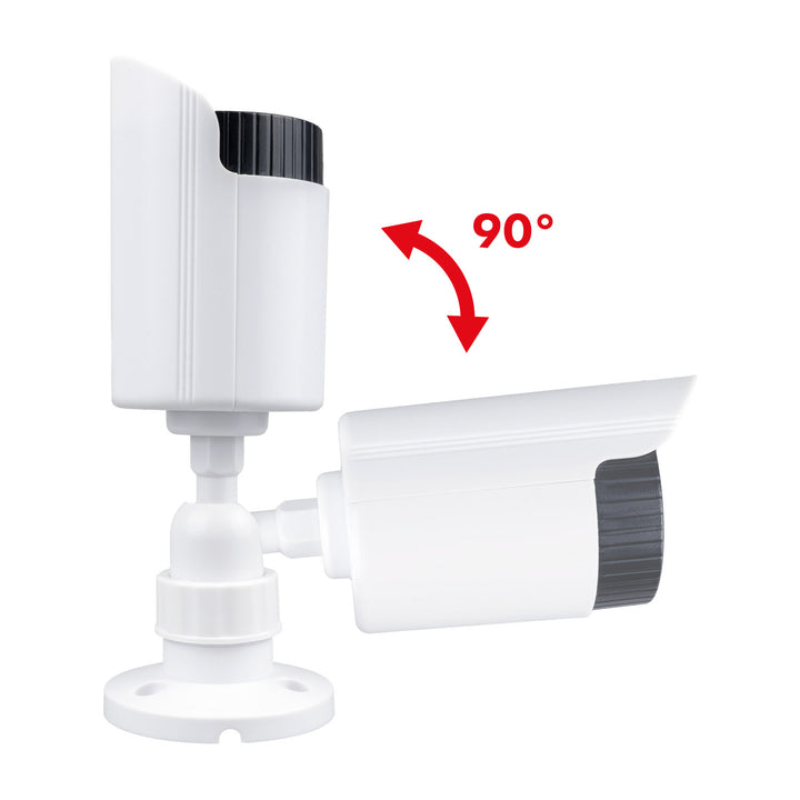 Set di due telecamere tubolari finte, LED IR, bianche, alimentazione 2xAA (incluse), ABS, IR1800 WT