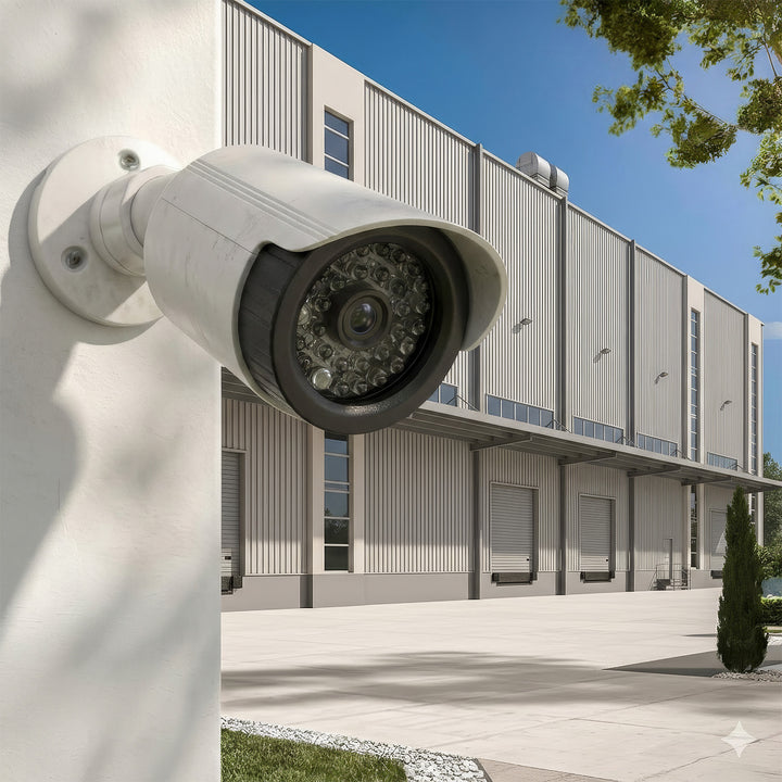Set di due telecamere tubolari finte, LED IR, bianche, alimentazione 2xAA (incluse), ABS, IR1800 WT