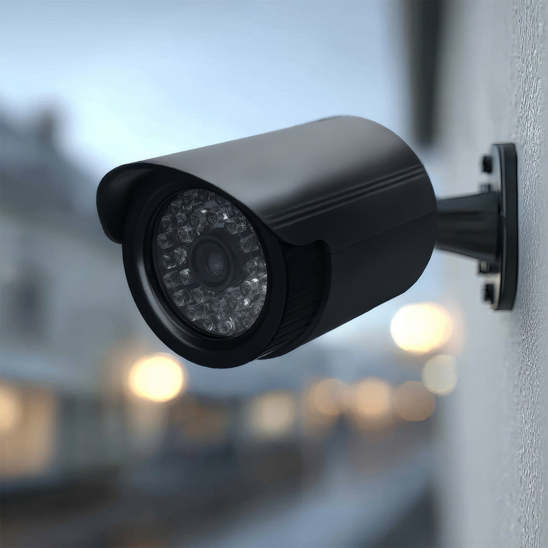 Falsa telecamera tubolare, LED IR, nera, alimentazione 2xAA (incluse), ABS, IR1800 B