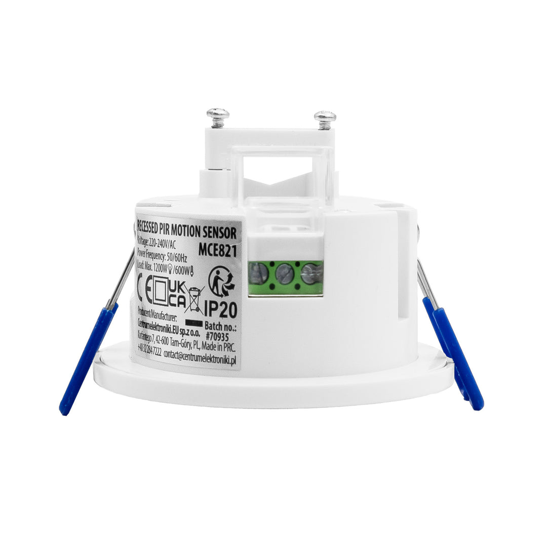 Rilevatore di movimento PIR Maclean, da incasso, portata 8 m, 600 W/1200 W, 220-240 V CA, 50/60 Hz, MCE821