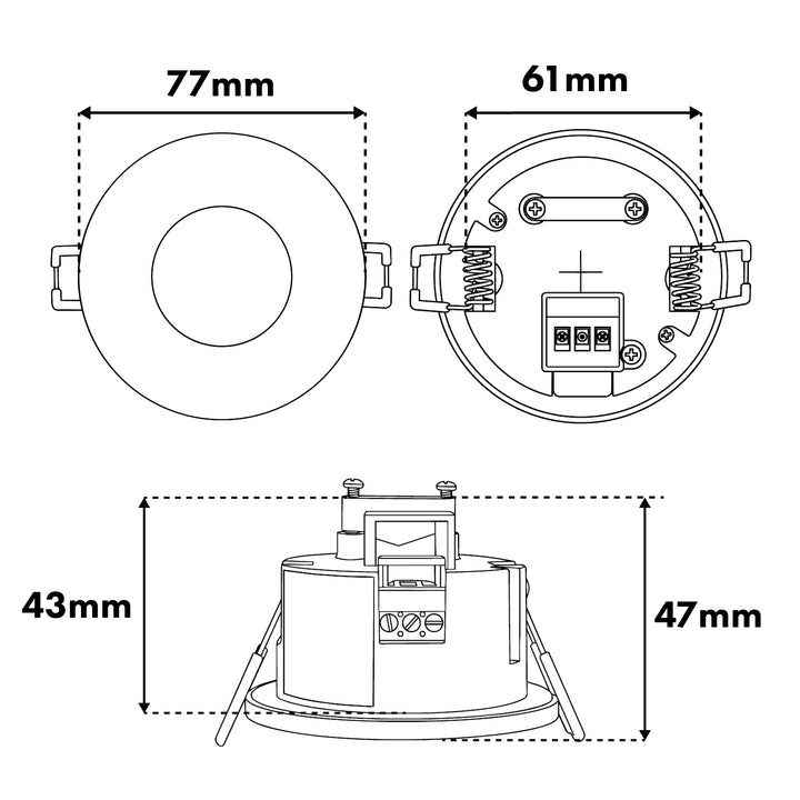 Rilevatore di movimento PIR Maclean, da incasso, portata 8 m, 600 W/1200 W, 220-240 V CA, 50/60 Hz, MCE821