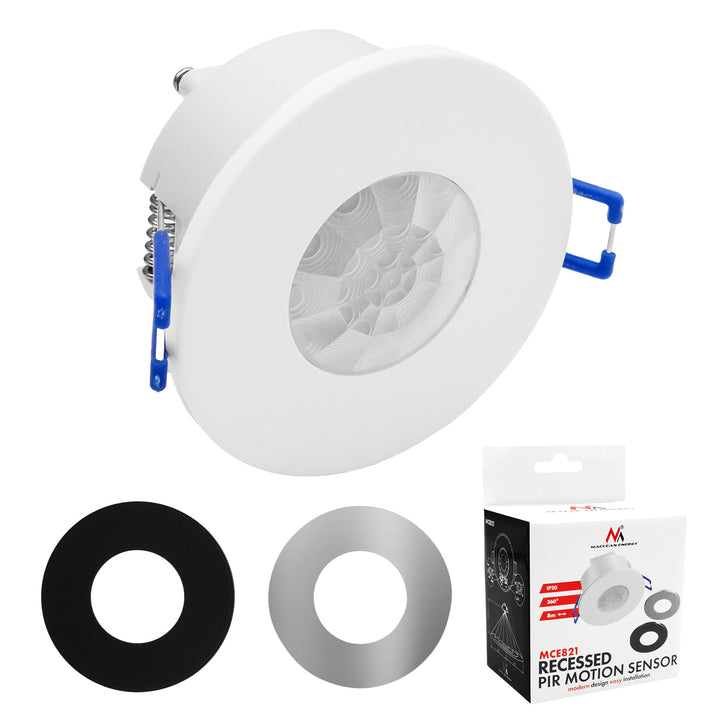 Rilevatore di movimento PIR Maclean, da incasso, portata 8 m, 600 W/1200 W, 220-240 V CA, 50/60 Hz, MCE821