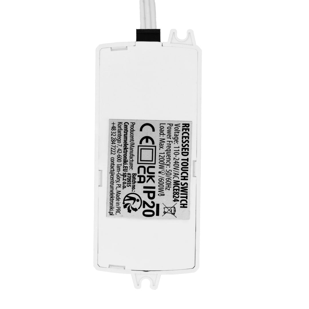 Interruttore touch da incasso Maclean, <40 mm, 110-240 V CA, carico massimo 600 W per LED, MCE824