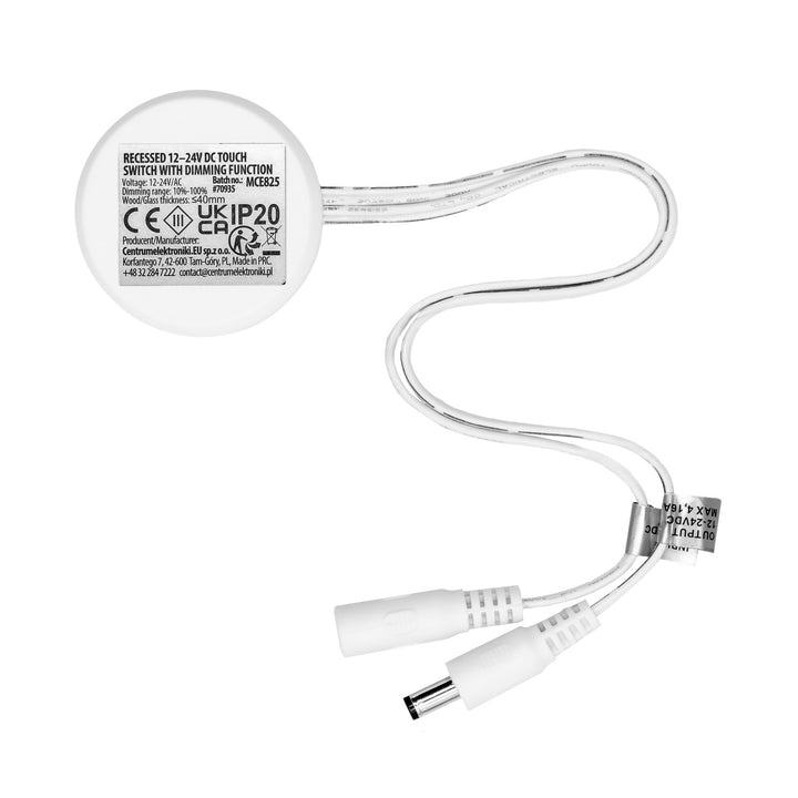 Interruttore a sfioramento da incasso Maclean, <40 mm, 12-24 V CC, carico massimo 48/96 W, MCE825