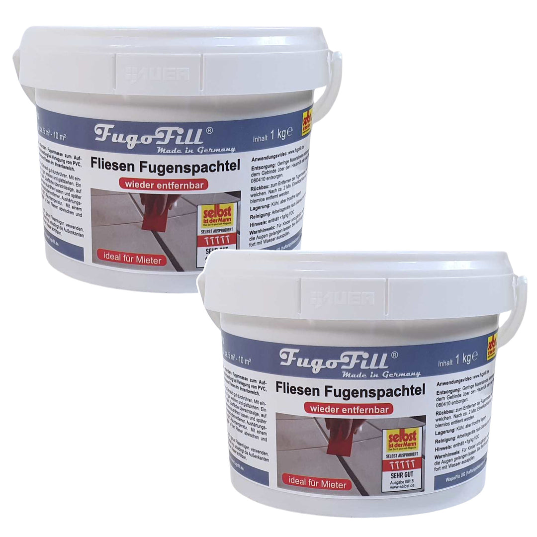 Massa rimovibile per fugare le piastrelle FugoFill, 2x1kg, grigio
