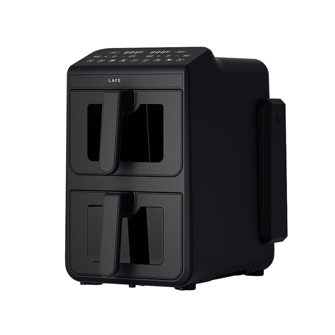 Friggitrice senza olio LAFE, air fryer, 2 camere da 5 L, potenza 2460 W, display LCD, Dual Fry