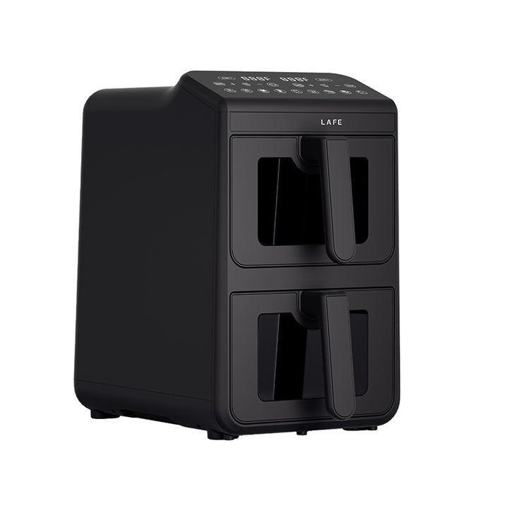 Friggitrice senza olio LAFE, air fryer, 2 camere da 5 L, potenza 2460 W, display LCD, Dual Fry