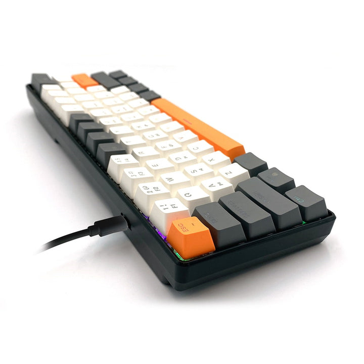 ZONE 61 - Tastiera meccanica da gioco short 60%, switch meccanici silent RED, retroilluminazione colorata, 61 tasti, USB-C, Mediatech