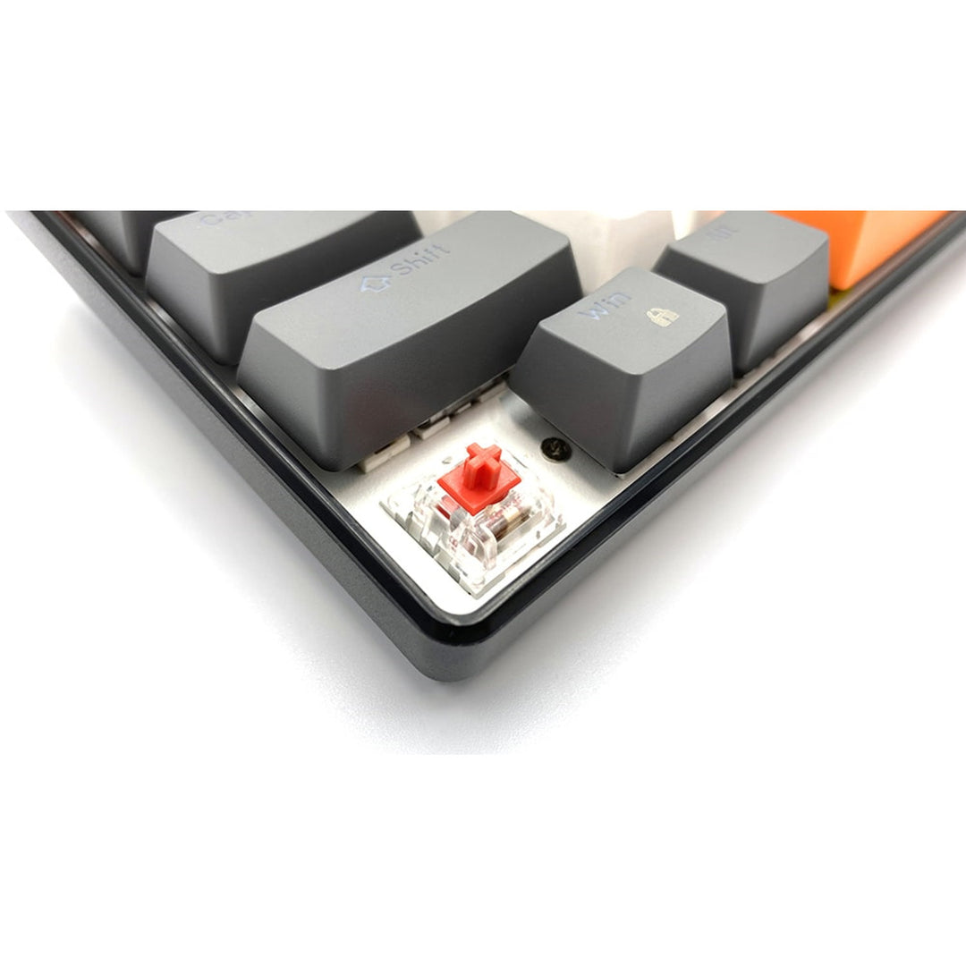 ZONE 61 - Tastiera meccanica da gioco short 60%, switch meccanici silent RED, retroilluminazione colorata, 61 tasti, USB-C, Mediatech
