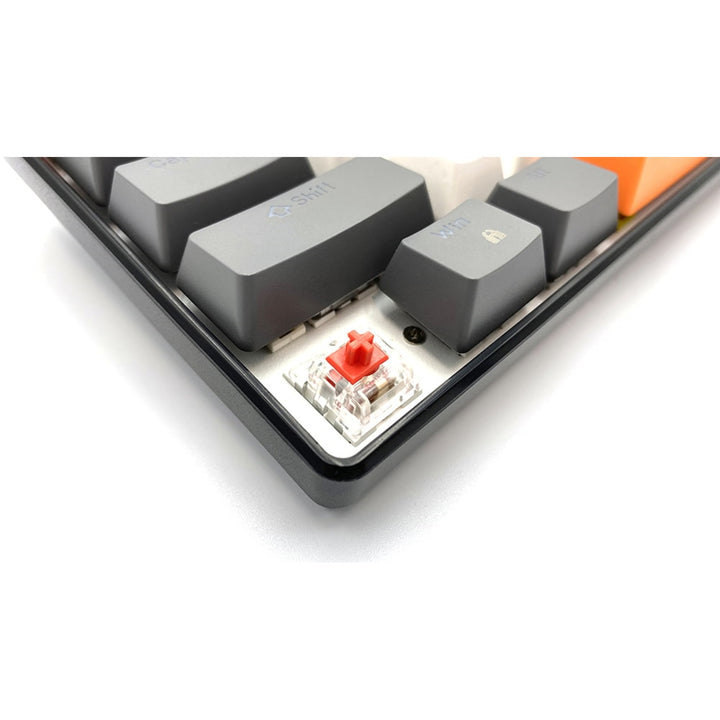 ZONE 61 - Tastiera meccanica da gioco short 60%, switch meccanici silent RED, retroilluminazione colorata, 61 tasti, USB-C, Mediatech