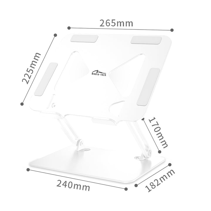 Supporto regolabile ed ergonomico per laptop da 10-17 pollici LAPTOP STAND MT2661W, Mediatech