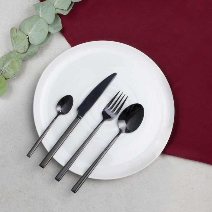 Set di posate per 6 persone AMBITION Como Black 24 pezzi