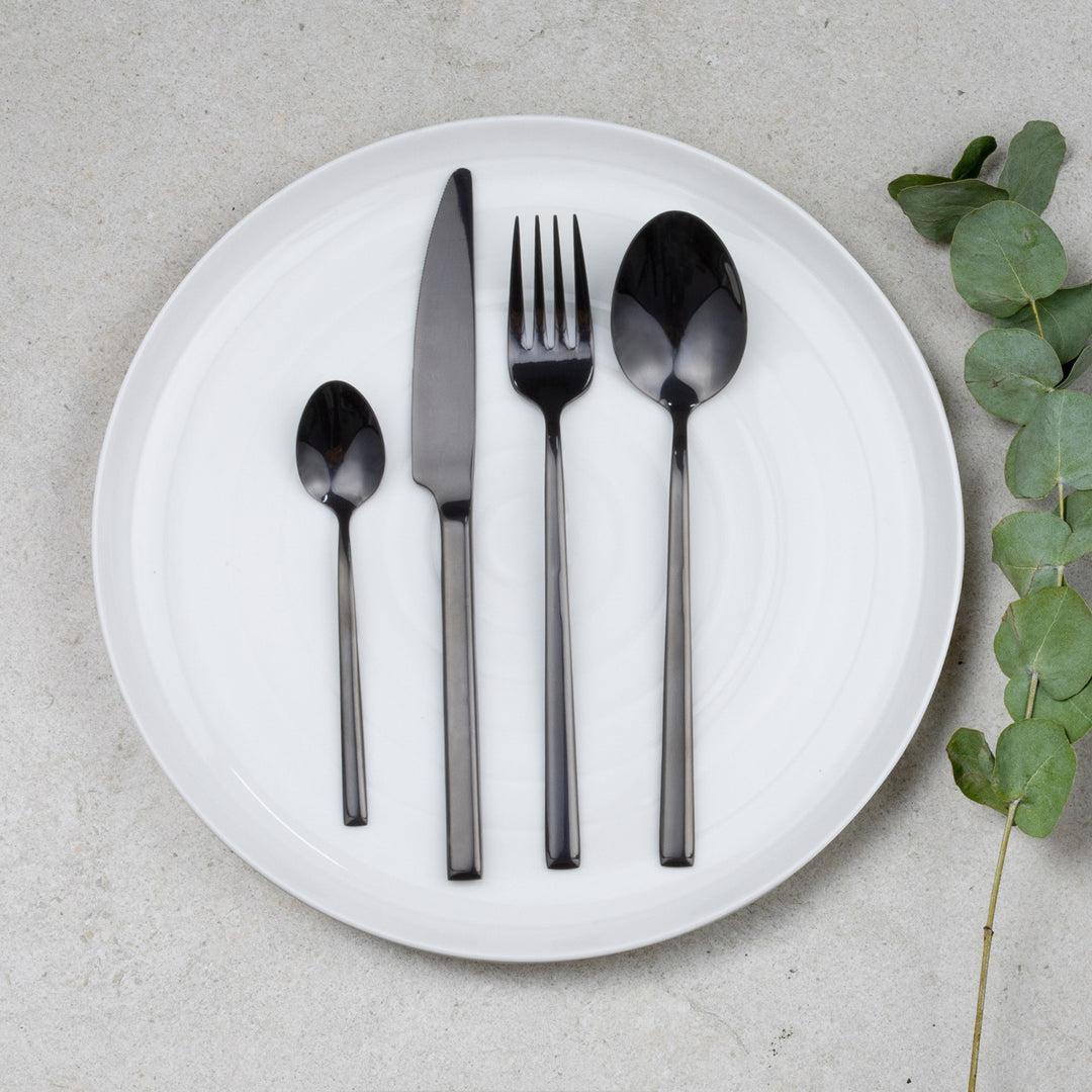 Set di posate per 6 persone AMBITION Como Black 24 pezzi