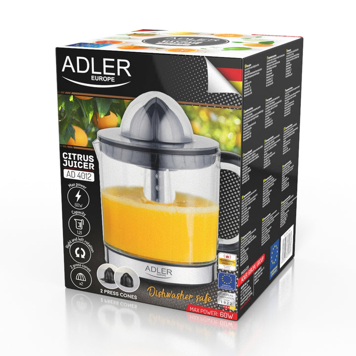 Spremiagrumi Adler, capacità 1,2 l, potenza massima 60 W, nero, AD 4012