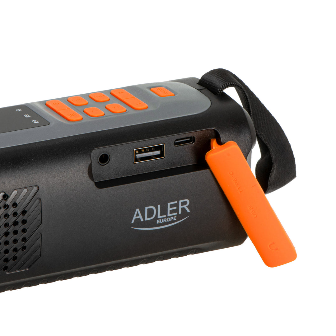 Radio di emergenza Adler, con pannello solare, manovella e powerbank, Bluetooth 5.0, torcia LED 4W, 4500 mAh, AD 1920