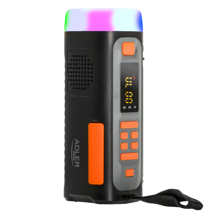 Radio di emergenza Adler, con pannello solare, manovella e powerbank, Bluetooth 5.0, torcia LED 4W, 4500 mAh, AD 1920