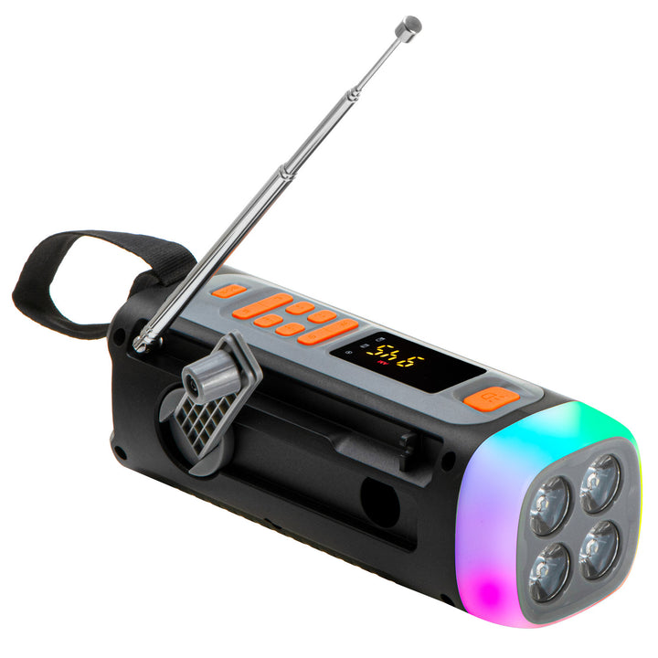Radio di emergenza Adler, con pannello solare, manovella e powerbank, Bluetooth 5.0, torcia LED 4W, 4500 mAh, AD 1920