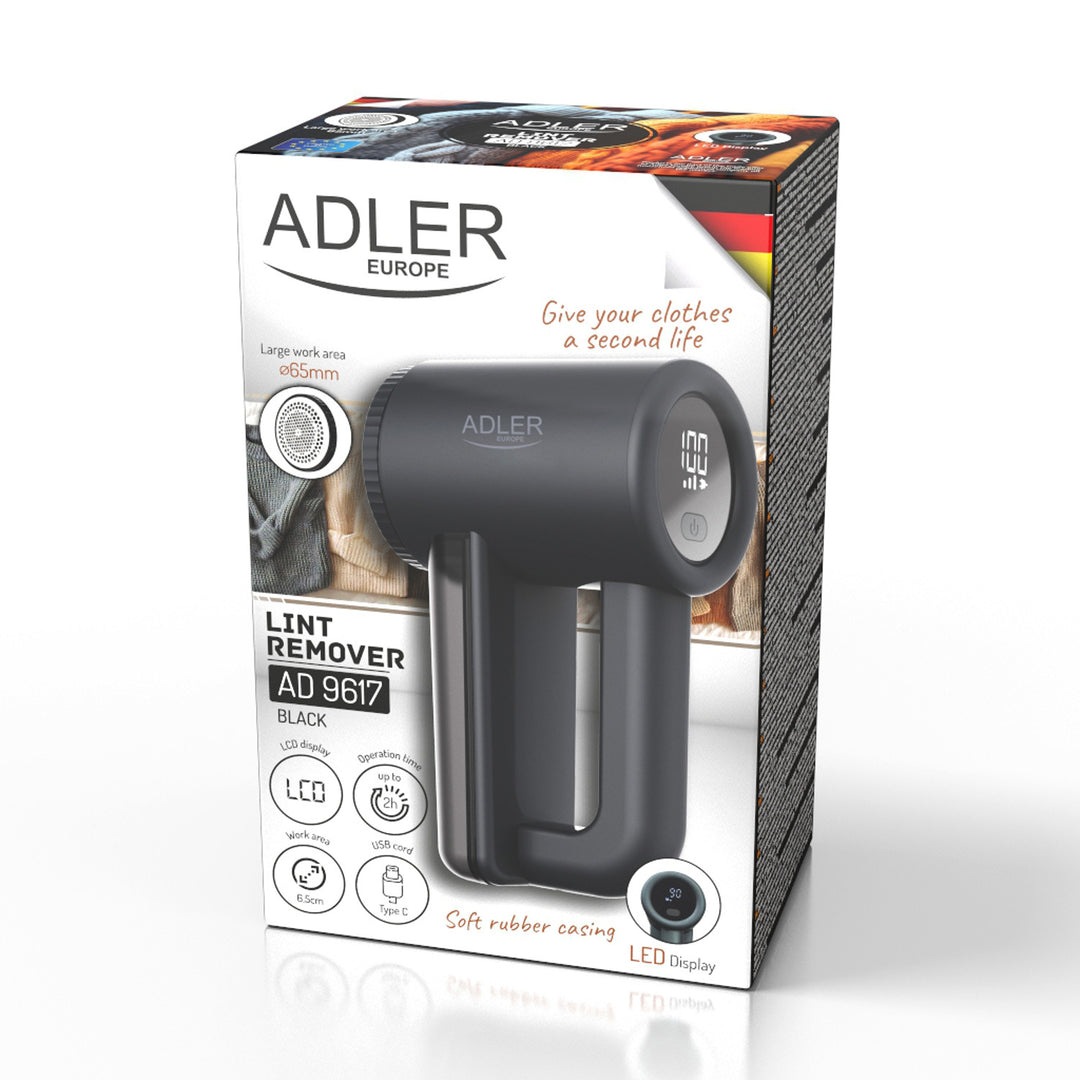 Rasoi per tessuti Adler, display LCD, 3 velocità di funzionamento, nero, AD 9617 black