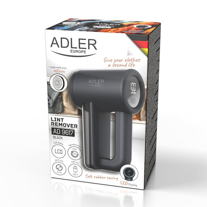 Rasoi per tessuti Adler, display LCD, 3 velocità di funzionamento, nero, AD 9617 black