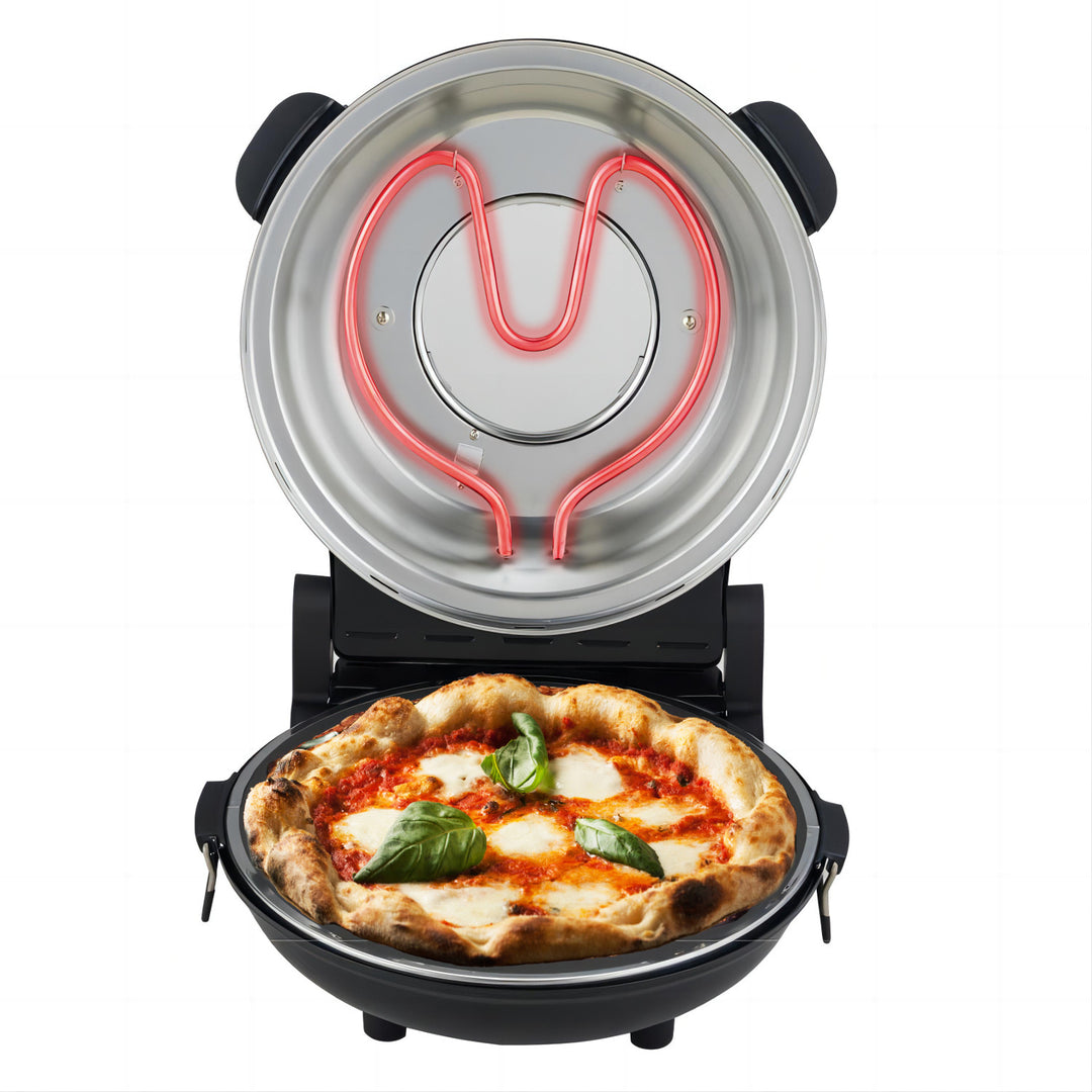 Forno per pizza Adler, regolazione della temperatura fino a 400 °C, pietra ceramica, due resistenze, AD 6314