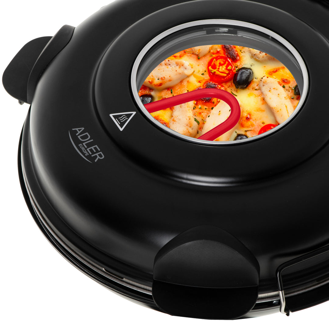 Forno per pizza Adler, regolazione della temperatura fino a 400 °C, pietra ceramica, due resistenze, AD 6314