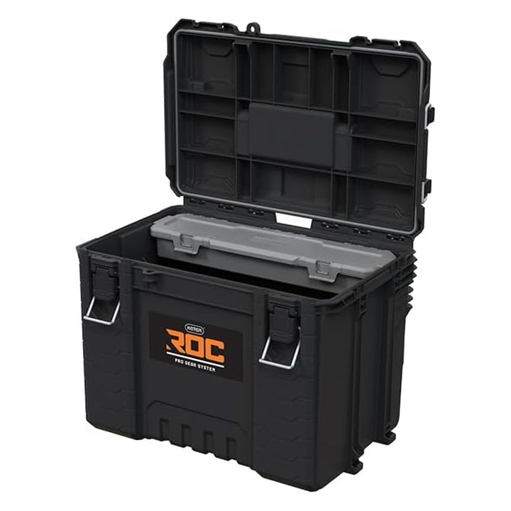 Cassetta degli attrezzi Keter ROC XL Pro Gear 2.0, portata 72 kg, staffe Pro Mount, possibilità di appendere alla parete, 256980