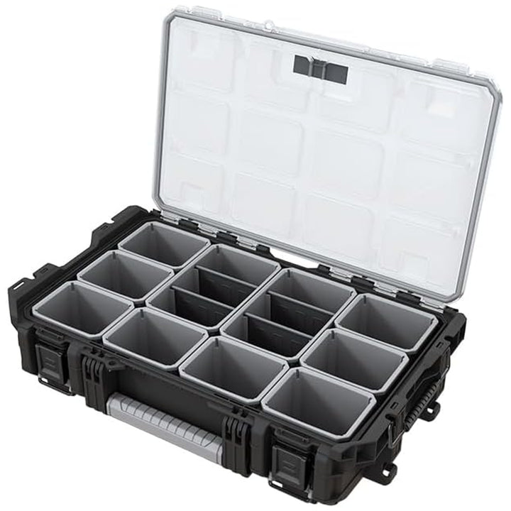Portautensili Keter ROC Pro Gear 1.0, capacità superiore a 13 litri, coperchio trasparente e resistente, guarnizione di protezione contro polvere e acqua, chiusure a scatto in metallo, 257190